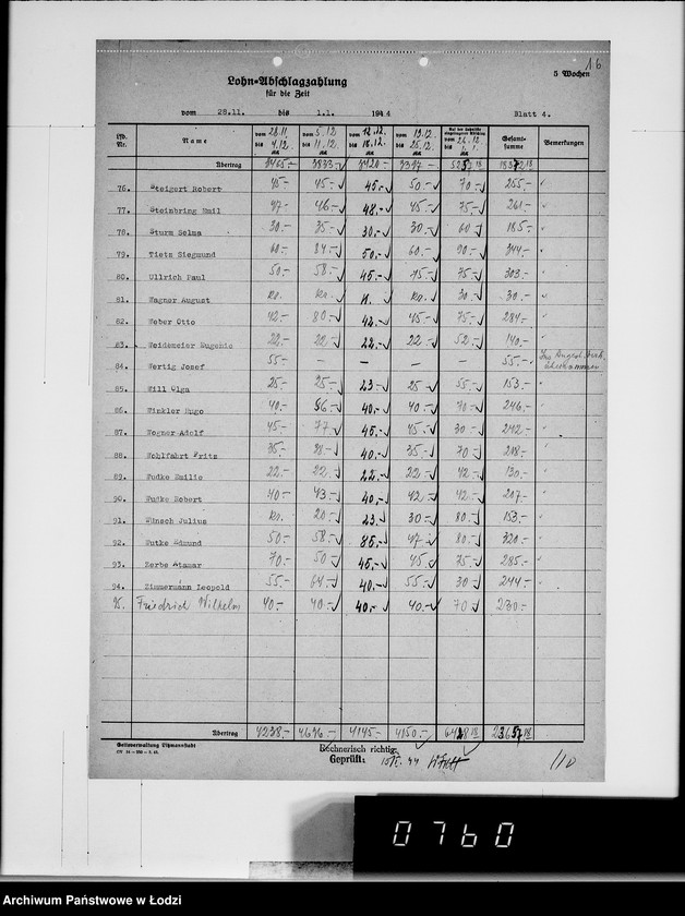 Obraz 20 z jednostki "Abschlag-Listen"