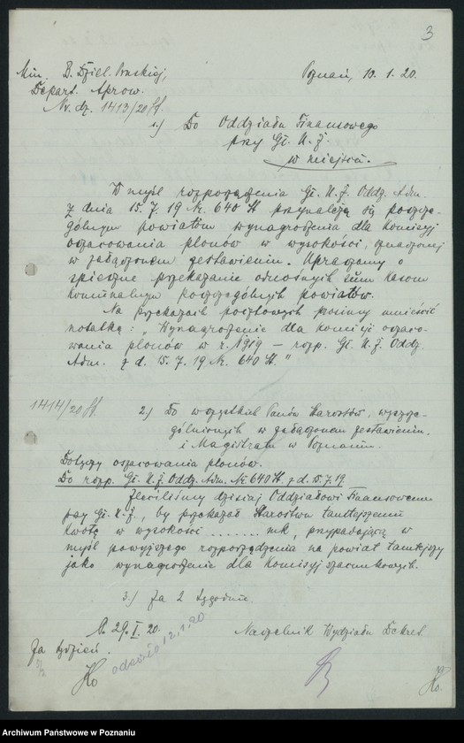 Obraz 5 z jednostki "[Statystyka produkcji rolnej - wynagrodzenia za oszacowanie plonów w 1919 roku]"