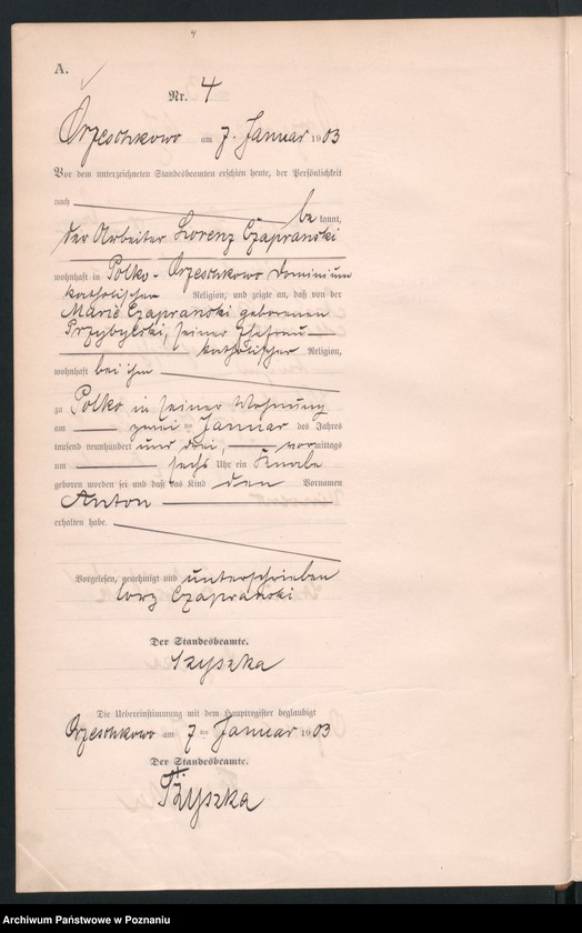 Obraz 7 z jednostki "Księga urodzeń"