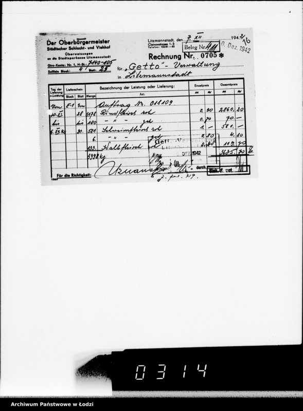 Obraz 20 z jednostki "Lebensmitteleinkauf. Aufträge, [Lieferscheinen und Rechnungen] 18051-18110"