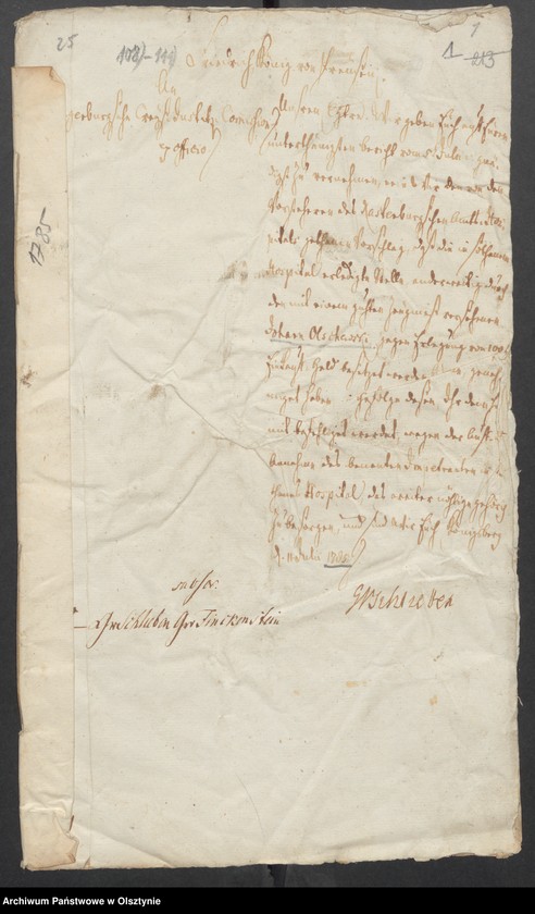 image.from.unit.number "[Przyjęcie Johanna Olschewskiego do Szpitala Starostwa w Kętrzynie]"