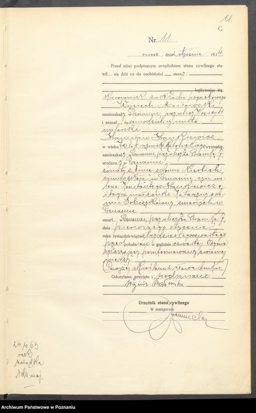 Obraz 13 z jednostki "Księga miejscowa zgonów tom I [Rejestr główny zgonów]"