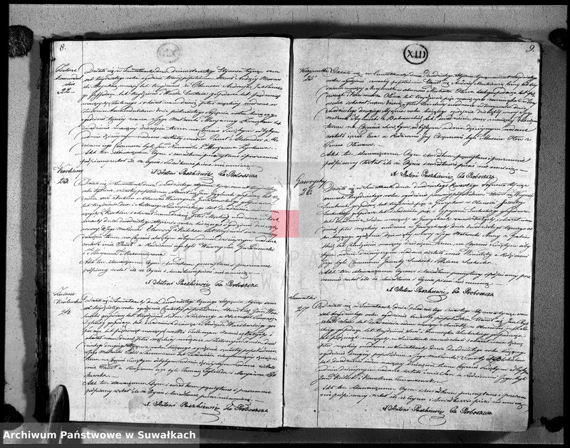 image.from.unit.number "Księga duplikat urodzonych, zaślubionych i zeszłych urzędnika stanu cywilnego, parafij suwalskiej roku 1830"