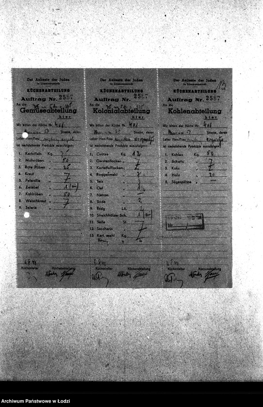 Obraz 16 z jednostki "[Kuchnia nr 408, ul. Brzezińska 53. Kuchnia nr 19, ul. Brzezińska 57a. Kuchnia nr 367, ul. Brzezińska 77. Działalność kuchni, personel, konsumenci, raporty, kontrole]"