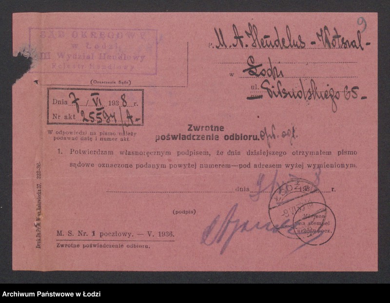 Obraz 11 z jednostki "Wolszal- Mordka Abe Hendelns- wyrób i sprzedaż szali"