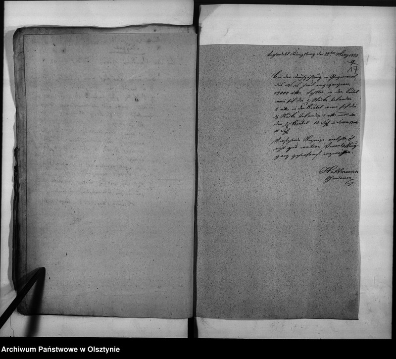 image.from.unit.number "Anstellung des Gensdarm Hoffmann [Johann Friedrich] als Regierungs-Haupt Kassesdiener"
