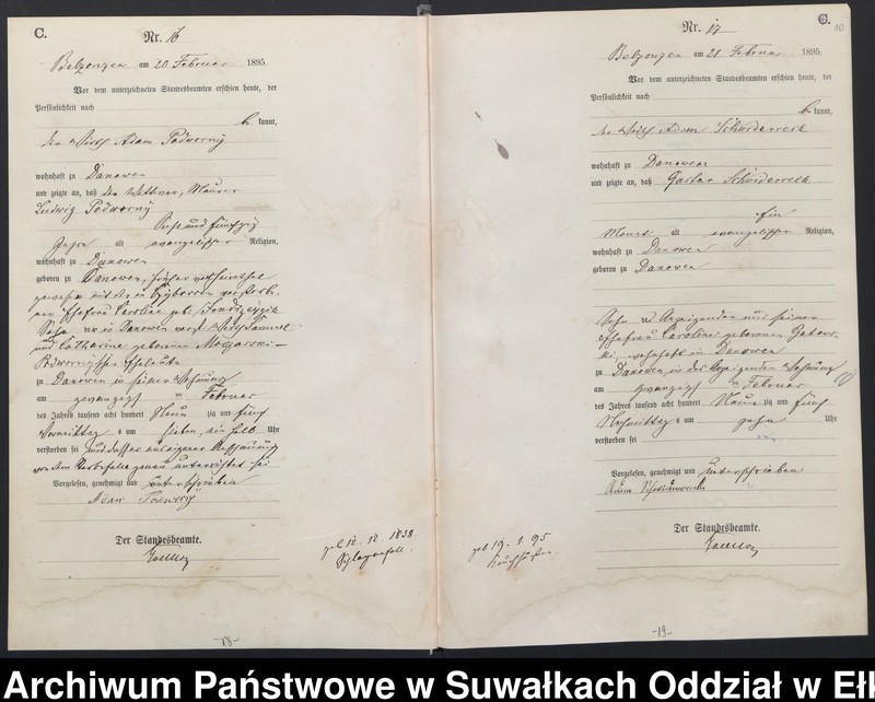 Obraz 13 z jednostki "Sterbe-Haupt-Register des Königlichen Preussischen Standes-Amtes Belzonzen Kreis Johannisburg"