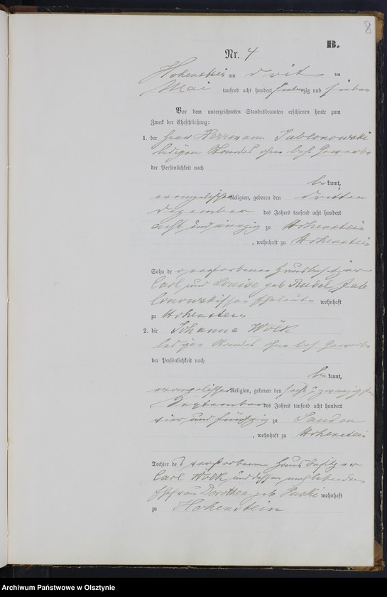 image.from.unit.number "Heiraths-Neben-Register Nr 1 - 16"