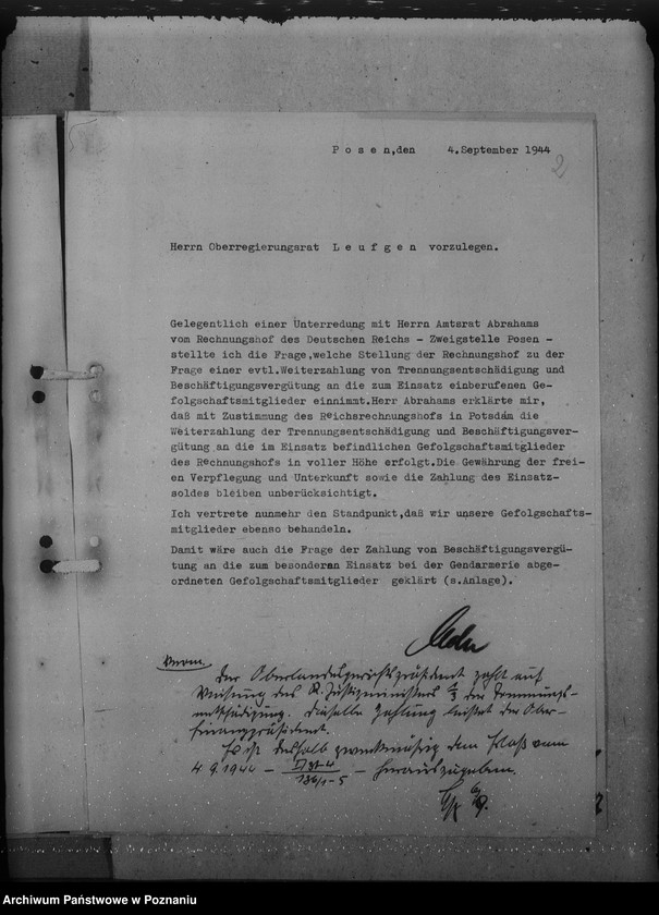 Obraz 6 z jednostki "Trennungsentschädigung und Beschäftigunggsvergütung"