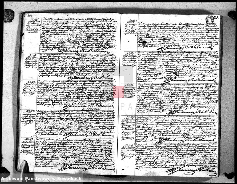 image.from.unit.number "Księga duplikat urodzonych, zaślubionych i umarłych urzędnika stanu cywilnego, parafyi suwalskiey na rok 1834"