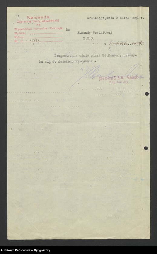 image.from.unit.number "Rozkazy tajne Komendy Głównej Zachodniej Straży Obywatelskiej w Poznaniu"