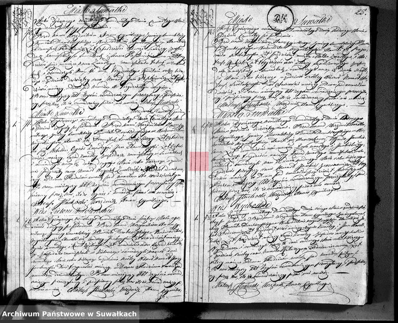 image.from.unit.number "Akta zejścia urzędnika stanu cywilnego gminy suwalskiey na rok 1820"