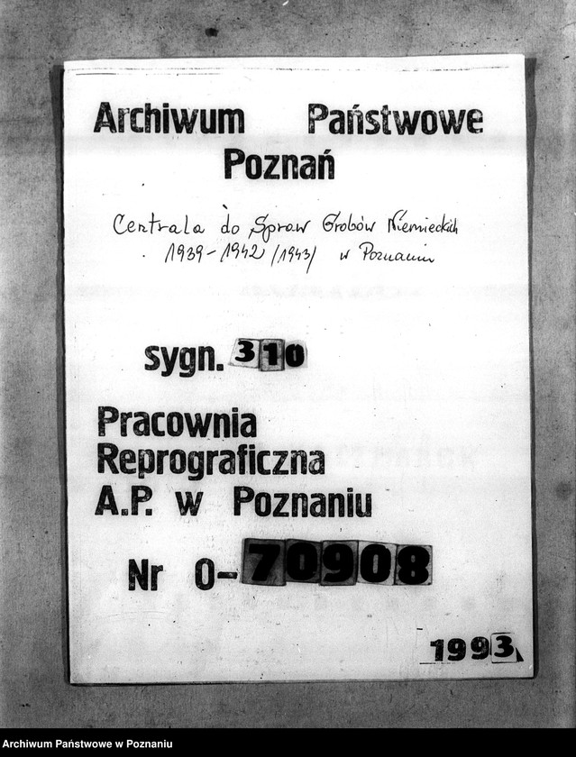 Obraz 1 z jednostki "Korespondencja w sprawie miejscowych Niemców, którzy zginęli w 1939 roku"