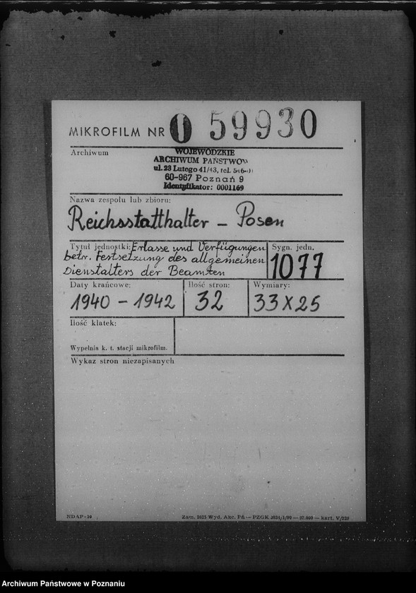 Obraz 2 z jednostki "Erlasse und Verfügungen betr. Festsetzung des allgemeinen Dienstalters der Beamten"