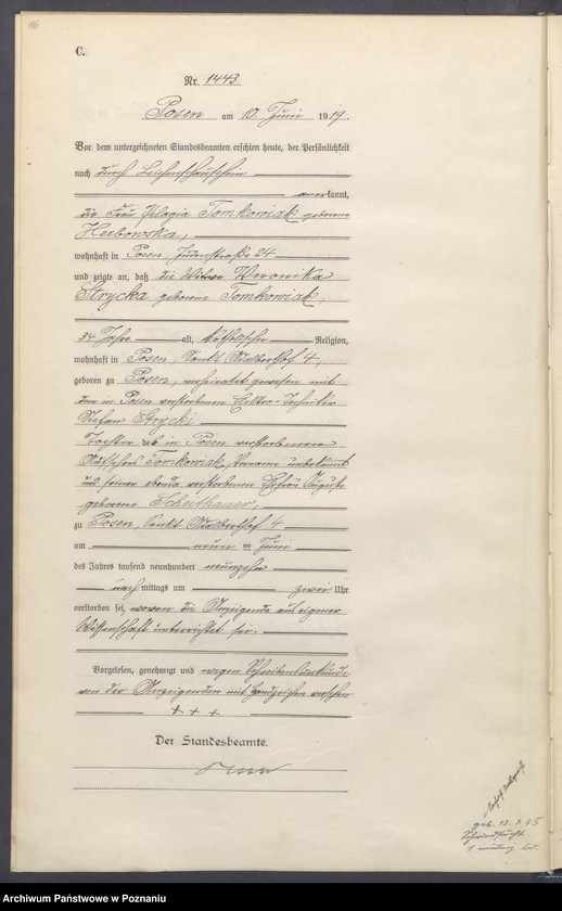 Obraz 18 z jednostki "Księga miejscowa zgonów tom IV [Rejestr główny zgonów]"