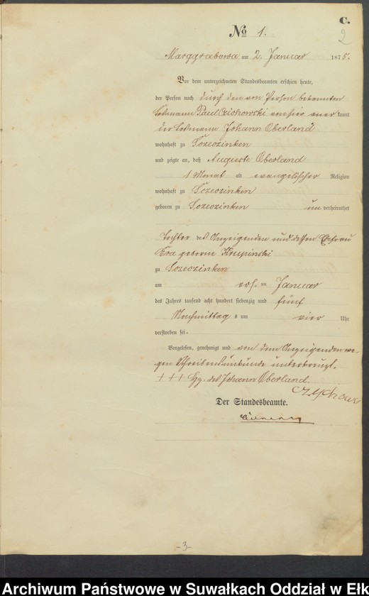 image.from.unit "Haupt-Sterbe-Register des Königlich Preussischen Standes-Amtes Landgemeinde Marggrabowa Kreis Oletzko"