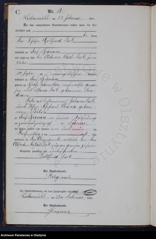 image.from.unit.number "Sterbe-Neben-Register Nr 1 - 91"