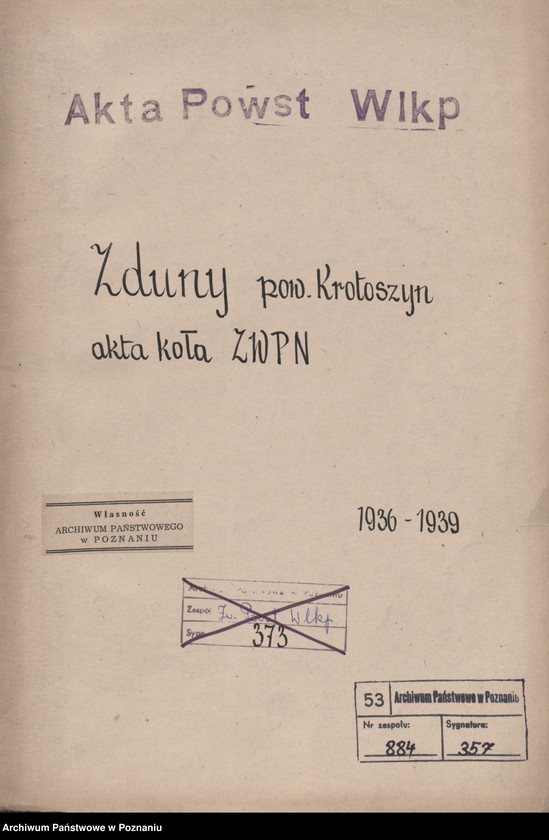 Obraz 3 z jednostki "Zduny, powiat Krotoszyn - akta koła."