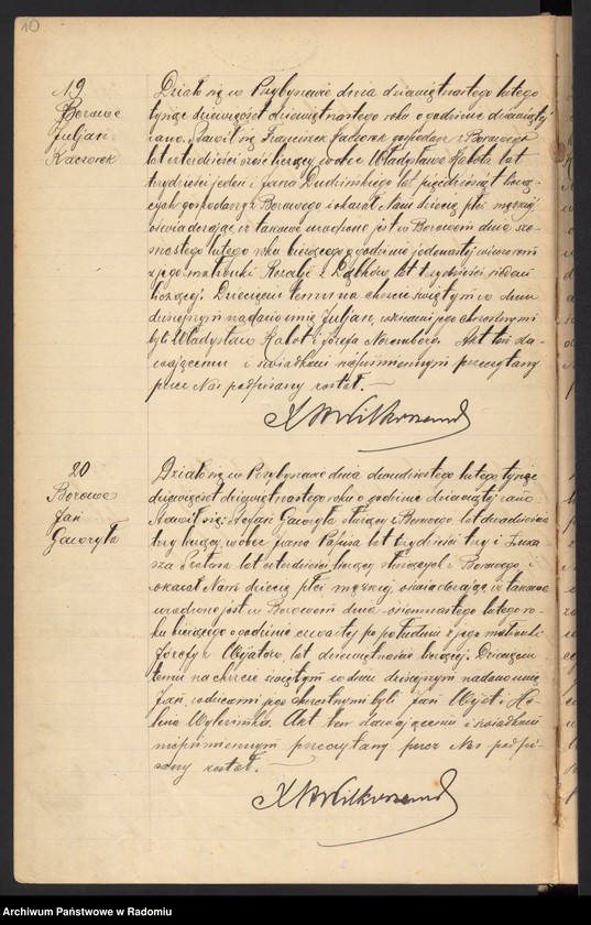 Obraz 12 z jednostki "[Duplikat akt urodzonych, zaślubionych i zmarłych parafii Przybyszew w 1919 roku]"