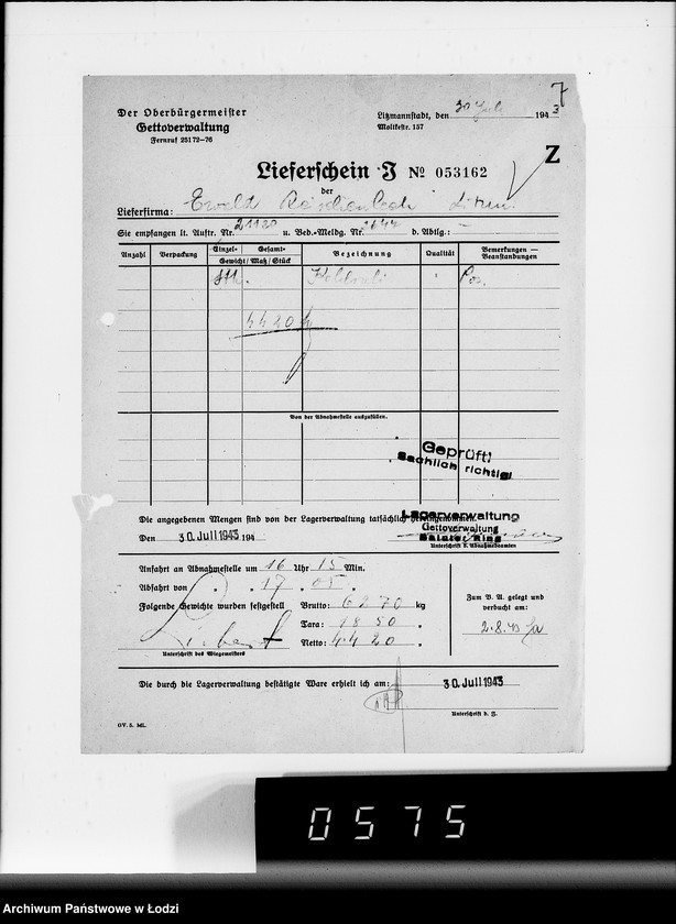Obraz 11 z jednostki "Lebensmitteleinkauf. Aufträge, Lieferscheinen und Rechnungen 21081-21120"