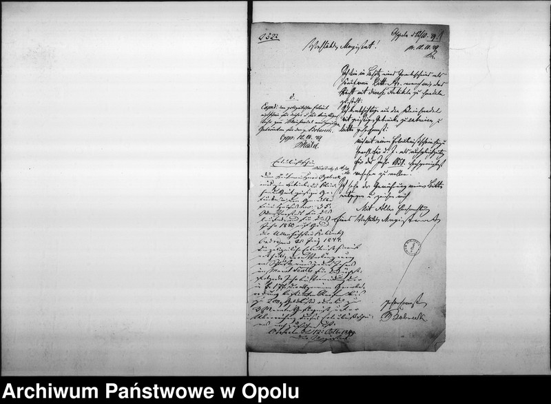 Obraz 5 z jednostki "Acta des Magistrats zu Oppeln betreffend die dem p. Bobreck ertheilte Erlaubniß zum Kleinhandel mit geistigen Getränke und zur Errichtung eines Kaffen=Etablissements in seinem Hause No 35 Odervorstadt so wie die Denunciation des p. Angres"