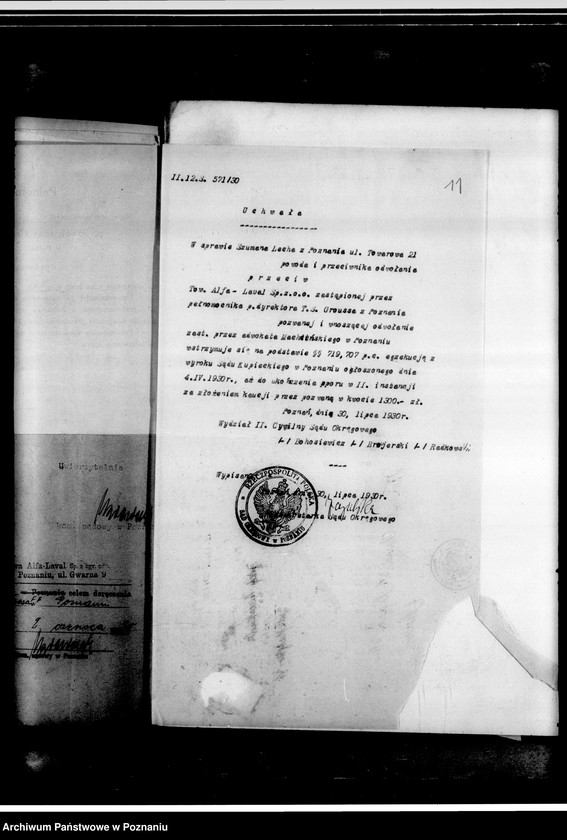 Obraz 15 z jednostki "Związek Pracowników Umysłowych - sprawa sporna L. Szuman c/a Tow. Alfa-Laval - spółka z o.o.- akta procesowe"