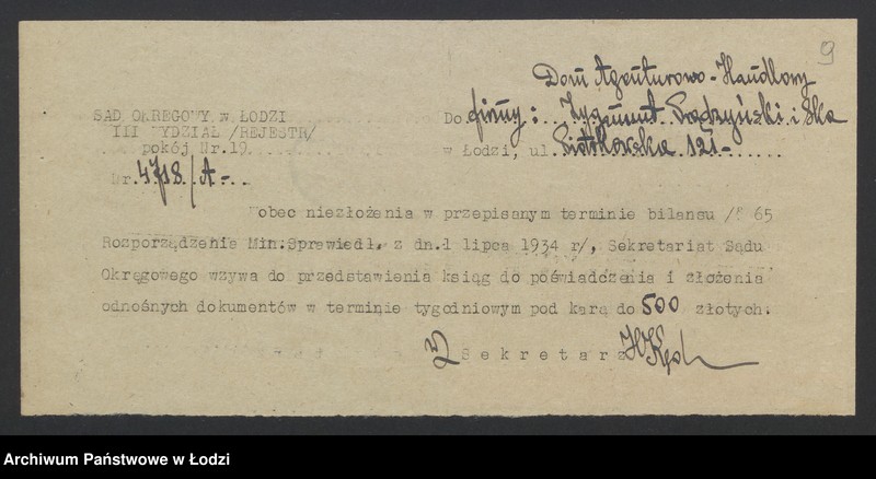 Obraz 11 z jednostki "Dom Agenturowo-Handlowy Zygmunt Prądzyński i Spółka - sprzedaż towarów własnych i towarów firm reprezentowanych"