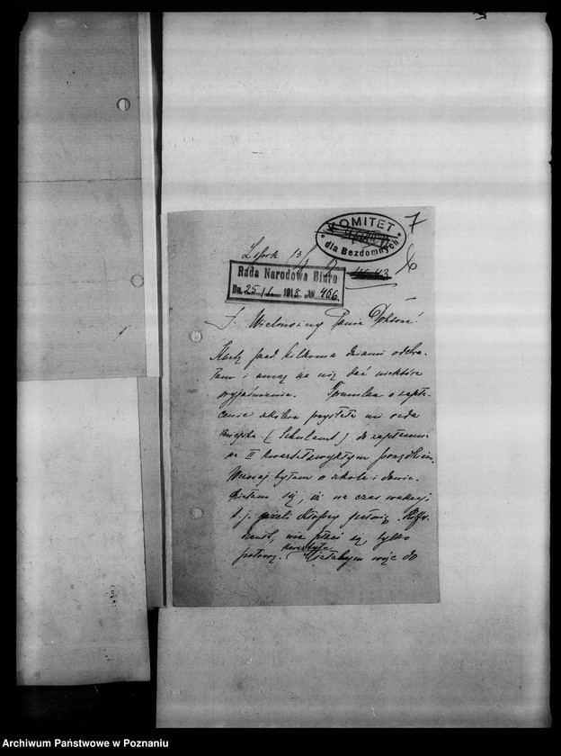 Obraz 11 z jednostki "Korespondencja różna - miedzy innymi sprawozdanie z posiedzenia Komitetu Politycznego w Berlinie, wnioski o subwencję dla Gazety Olsztyńskiej, protest profesora Eugeniusza Romera odnośnie objęcia jedynie Królestwa Polskiego nazwą Polski (nr 482), listy dra Celichowskiego"