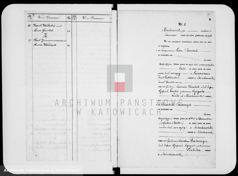 image.from.unit.number "Księga małżeństw za rok 1876 [nr 1 - 67]"