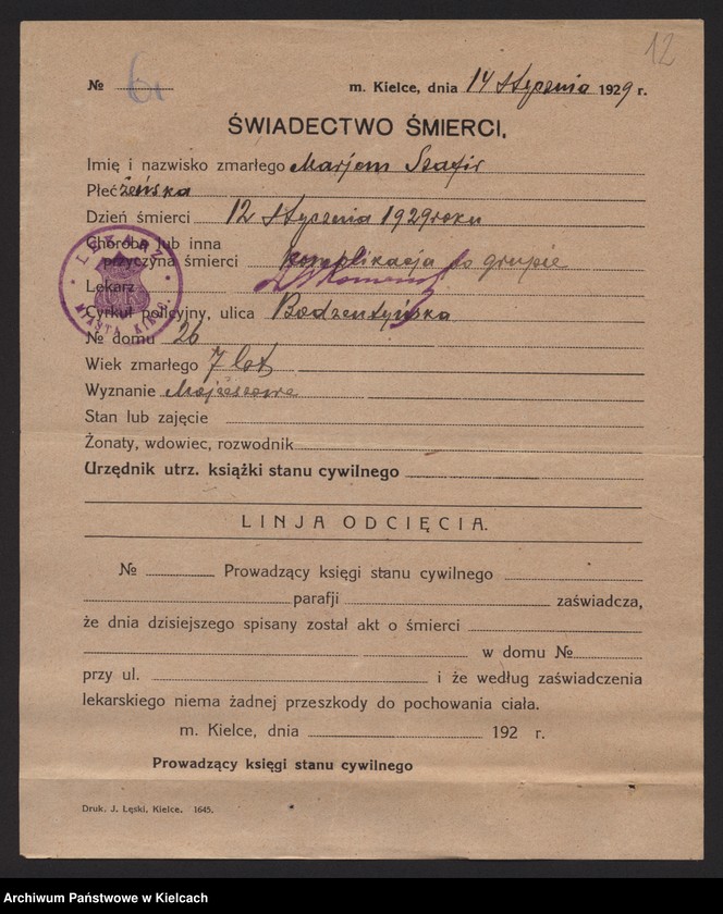 image.from.unit.number "Załączniki do akt zgonu Okręgu Bożniczego Kielce za rok 1929"