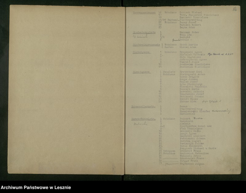 image.from.unit.number "[Rejestr mieszkańców Leszna /Strassen und Hausnumer Verziehnis/]"