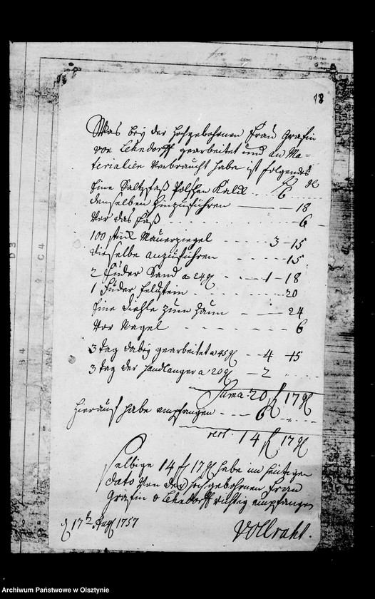 image.from.unit.number "/Schmiede-, Schlosser- u. a. Rechnungen für die Witwe Louisa Maria Gfin Lehndorff geb. v. Wallenrodt/"