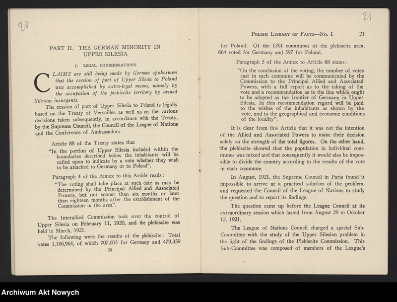 image.from.unit.number "American Polish Chamber of Commerce and Industry in the United States, Inc.; Załączniki: 1) Polish Library of Facts, No. I. Polish-German Relations; N.Y. 1931 (broszura); 2) Program przyjęcia na cześć I. J. Paderewskiego, 18 V 1932 (druk); L.1"