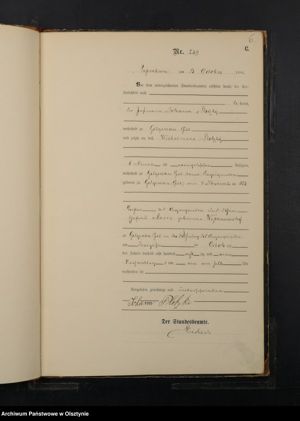 image.from.unit.number "Sterbe-Haupt-Register T.II Nr 235 - 306"