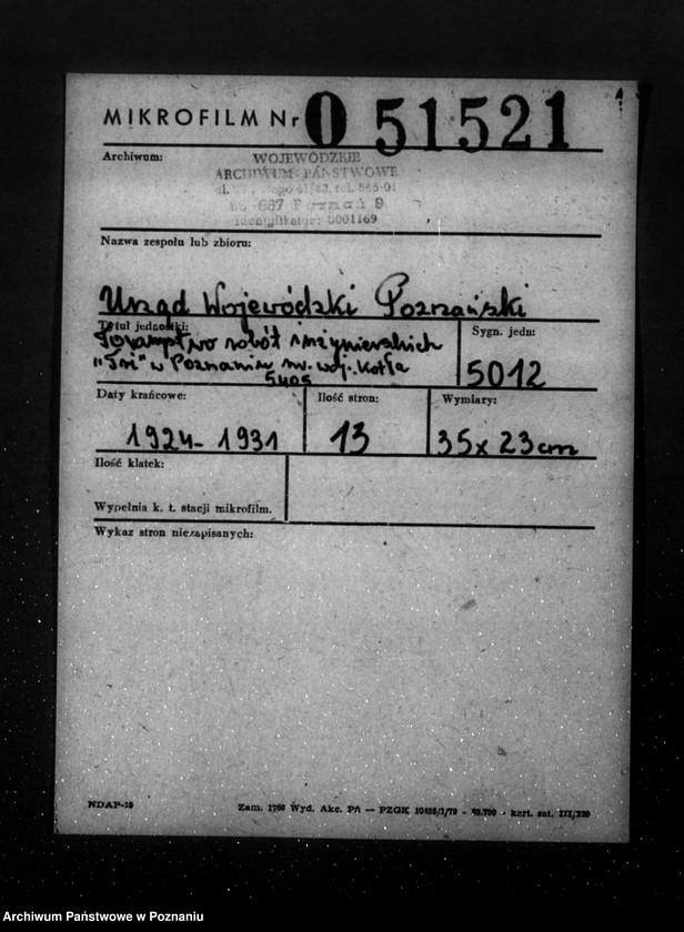 Obraz 2 z jednostki "Towarzystwo robót inżynieryjnych "Tri" w Poznaniu nr woj. 5405"