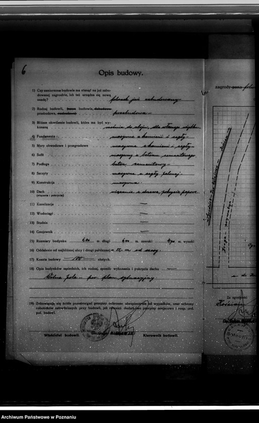Obraz 10 z jednostki "Zatwierdzenie projektu zakładu przemysłowego / urządzenie rzeźni/ własność Wojewódzkie Zakłady Psychiatryczne w Kościanie"