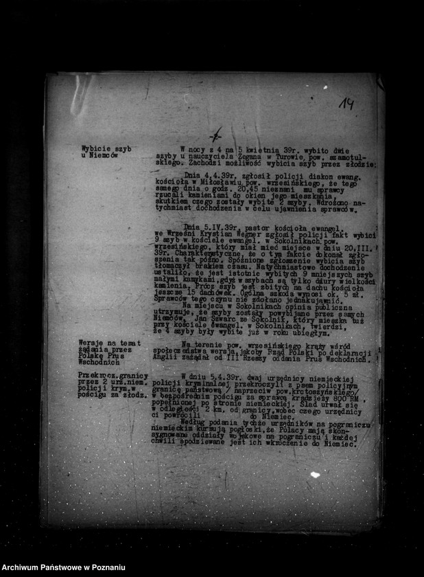 Obraz 17 z jednostki "Komunikaty meldunki dzienne sytuacyjne 76-98/39, 100-105/39"