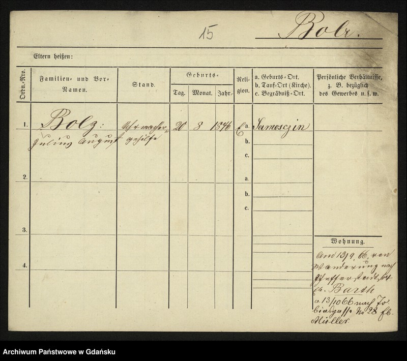 image.from.unit.number "Karty meldunkowe: Bolz - Bonin"