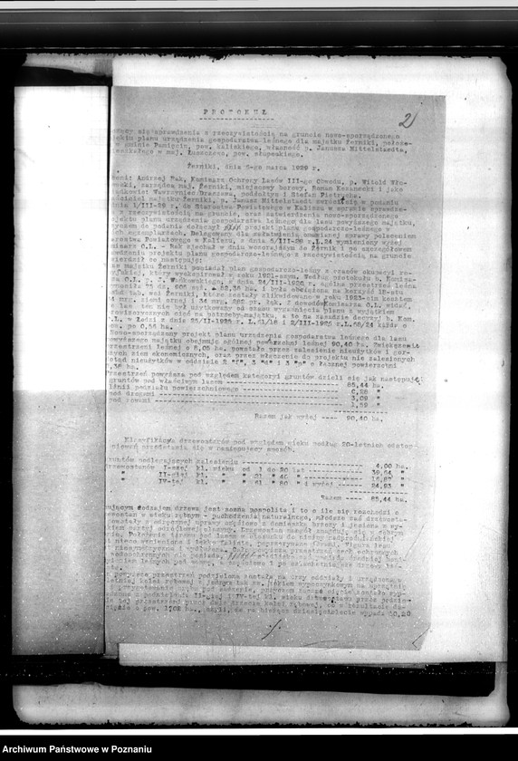 Obraz 6 z jednostki "Sprawa zatwierdzenia uzupełnienia planu gospodarstwa leśnego dla lasów Żerniki powiatu kaliskiego"