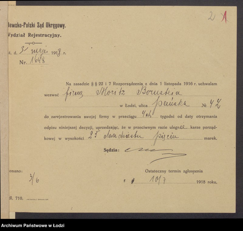 Obraz 4 z jednostki "Moritz Bornstein- sprzedaż odpadków bawełnianych i wełnianych"