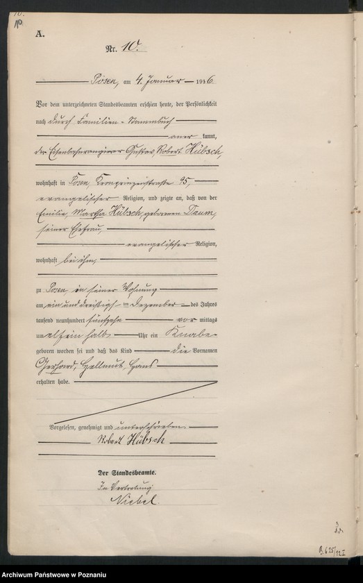 Obraz 12 z jednostki "Księga miejscowa urodzeń tom I [Rejestr główny urodzeń]"