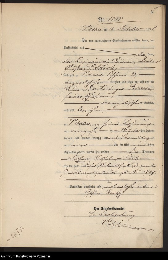 Obraz 15 z jednostki "Księga urodzeń t. V"