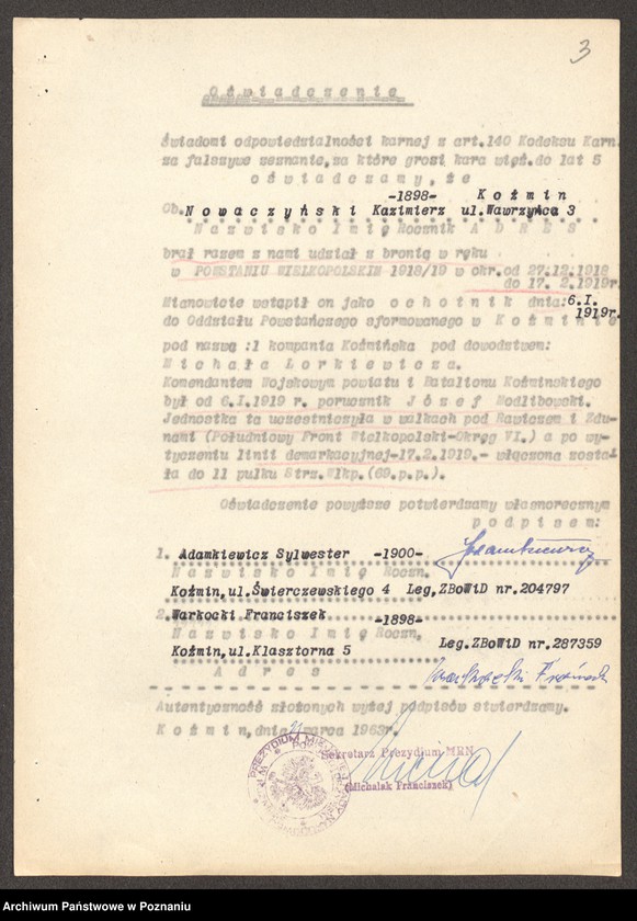 Obraz 19 z jednostki "Życiorysy powstańców wielkopolskich: N - tom lll /Nowaczyński Kazimierz - Nowak Władysław/."