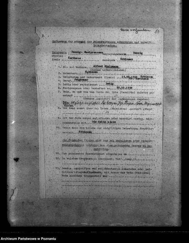 Obraz 17 z jednostki "Amtliche Meldungen Kreis Karthaus (Kartuzy)"