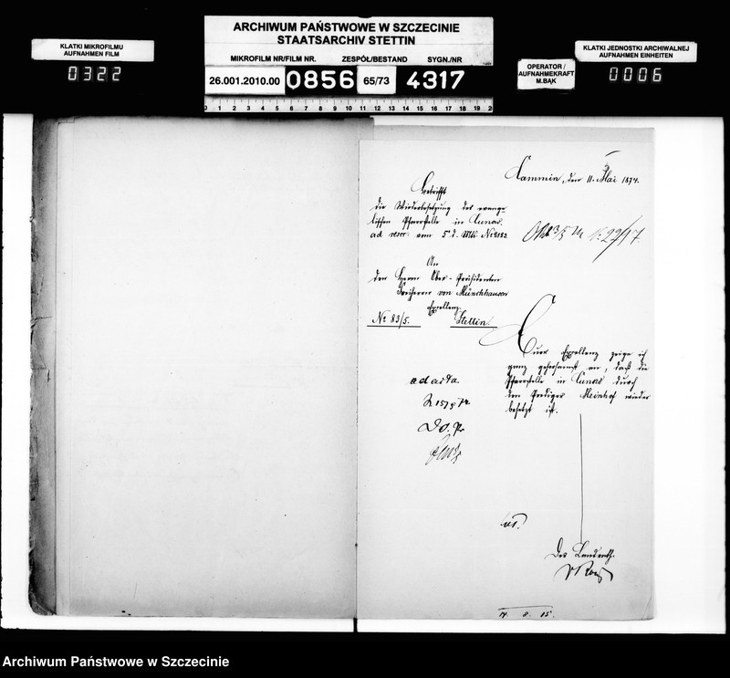 Obraz 7 z jednostki "Kontrolle über die Anstellung der Geistlichen in Folge des Gesetzes vom 11. Mai 1873 im Kreise Cammin"