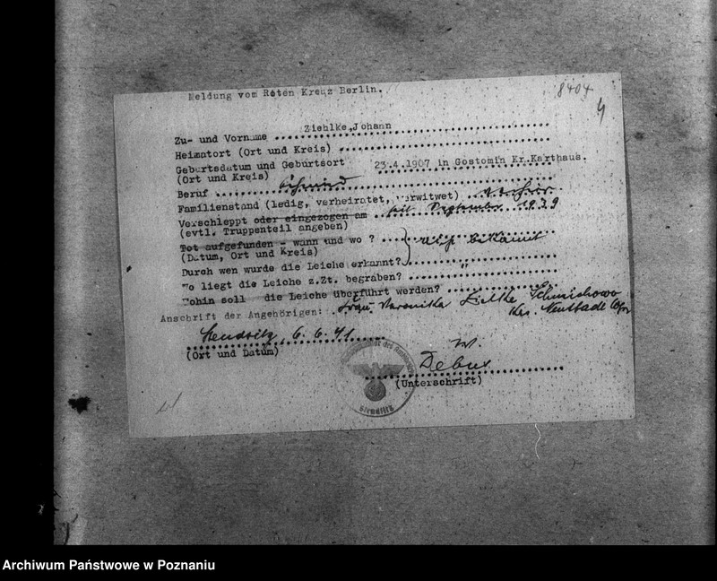 Obraz 10 z jednostki "Amtliche Meldungen Kreis Karthaus (Kartuzy)"