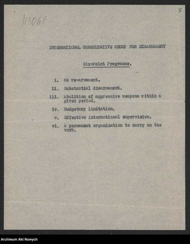 image.from.unit.number "Cecil Robert; Załączniki: a) list "The International Consultative Group for Disarmament"; b) "Six - Point Programme"; L.4 (odpowiedź - rękopis)"