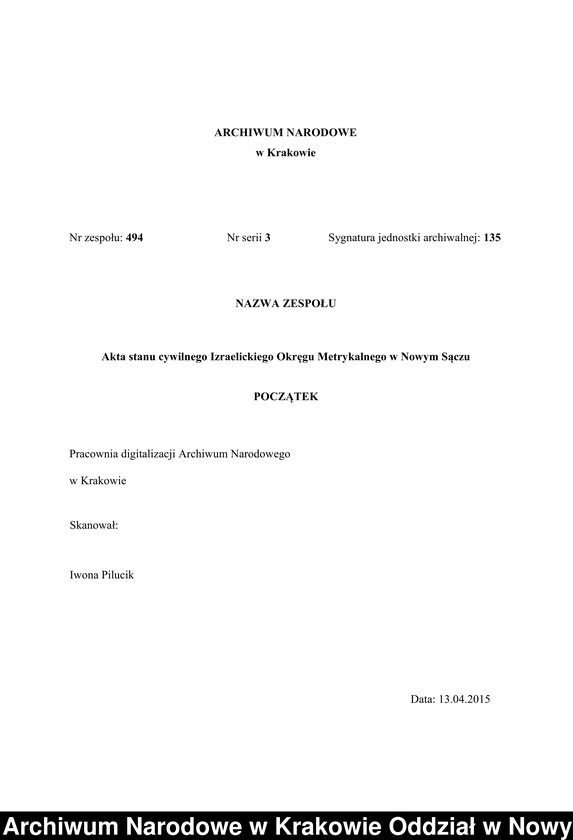 image.from.unit.number "Księga urodzeń Izraelitów urodzonych w izraelickich gminach metrykalnych: Nowy Sącz, Grybów, Ciężkowice, Bobowa, Czarny Dunajec, Krościenko, Limanowa, Krynica, Skrzydlna."