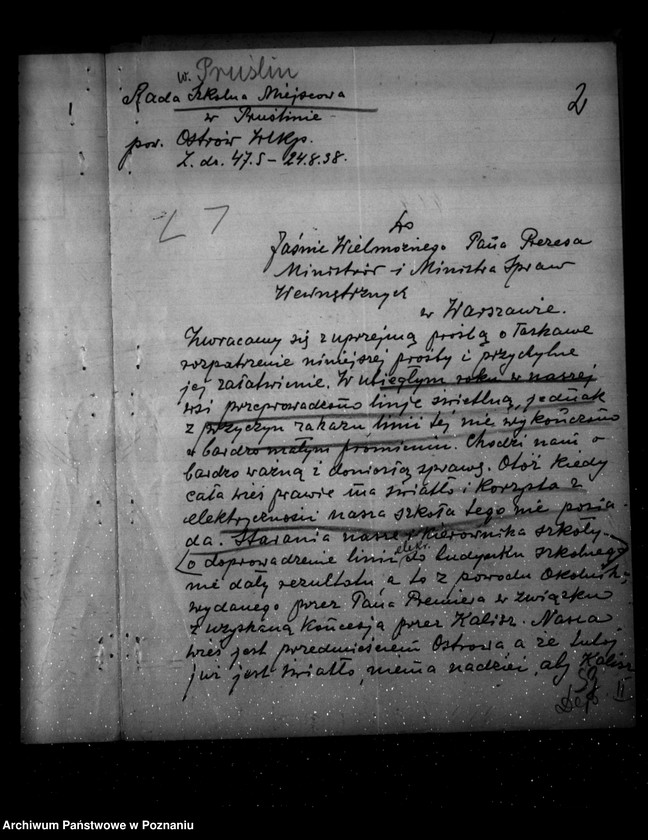 Obraz 6 z jednostki "/Pozwolenie policyjno-techniczne dla Elektrowni w Ostrowie na uruchomienie zakładu elektrycznego w Prześlinie/"