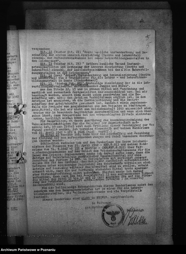 Obraz 9 z jednostki "Haushaltsmitte für Lehrerbildungsanstalten"